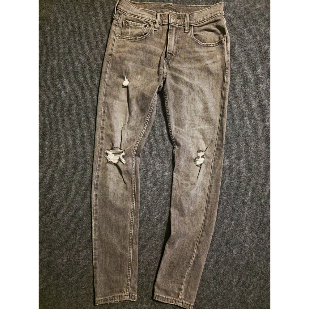 Levi's 511 Mens Skinny Tapered Gray Distressed Denim Jeans 31x32